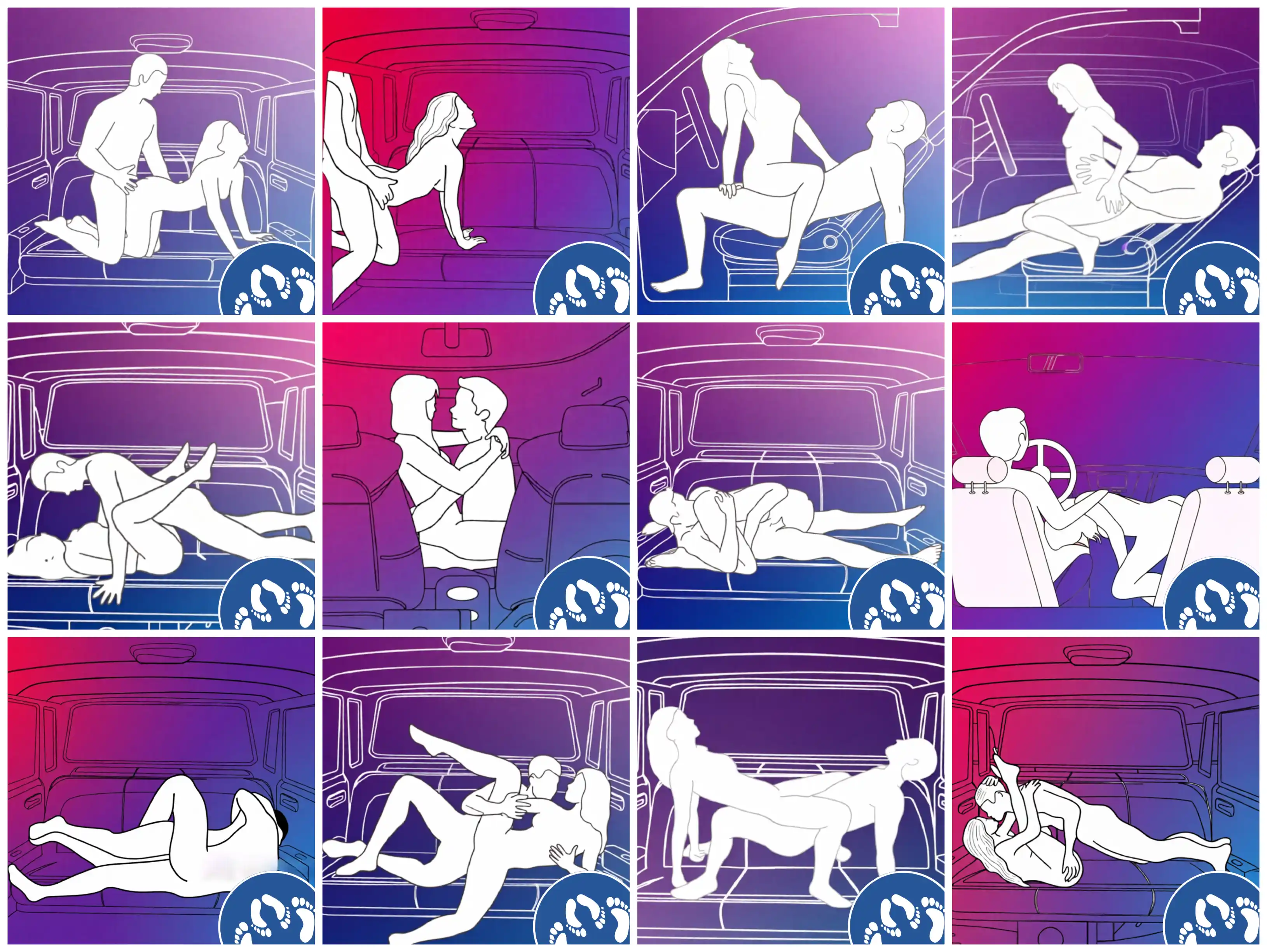 12 posturas para hacer el amor en el coche